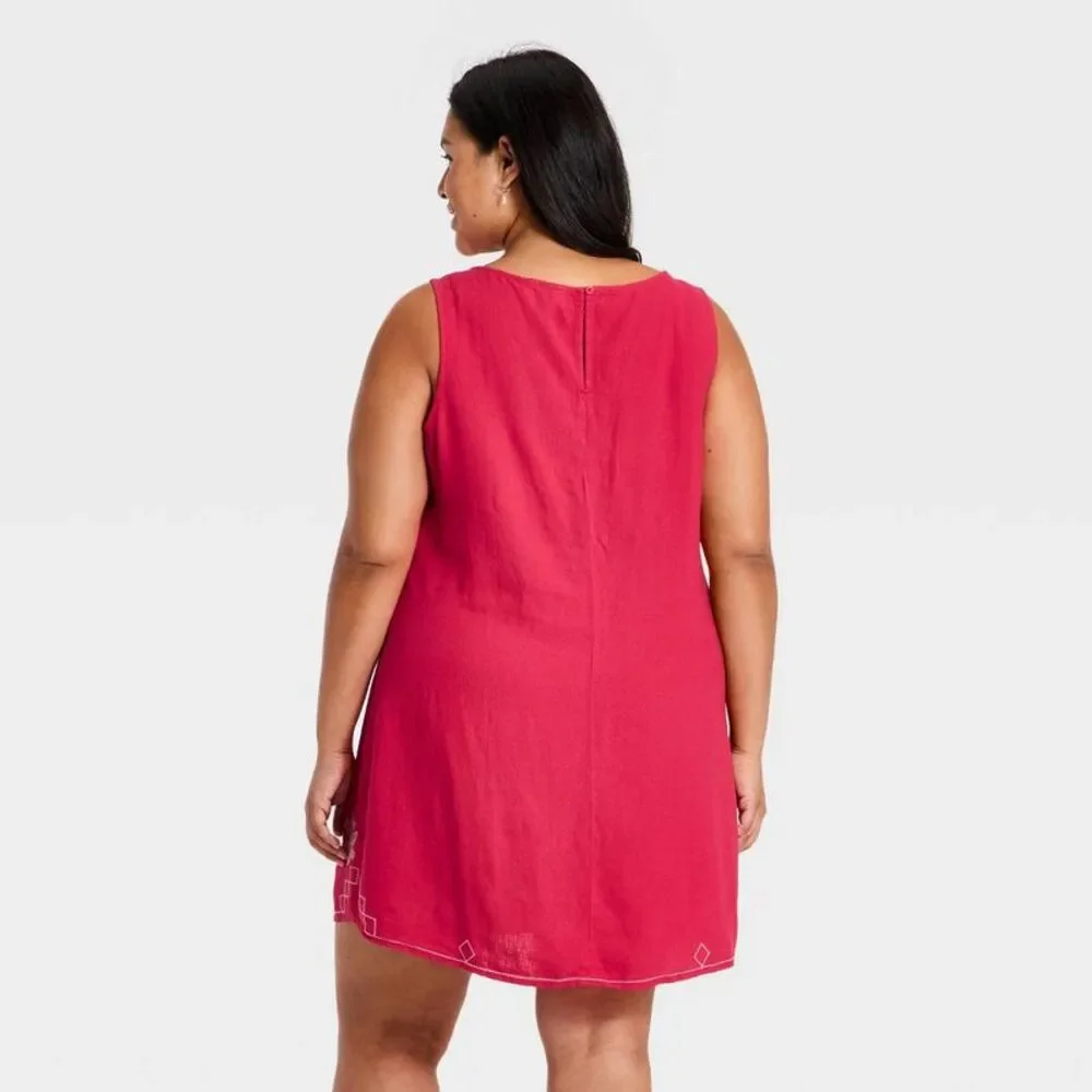 Women's Woven Mini Sundress - Universal Thread Pink 1X